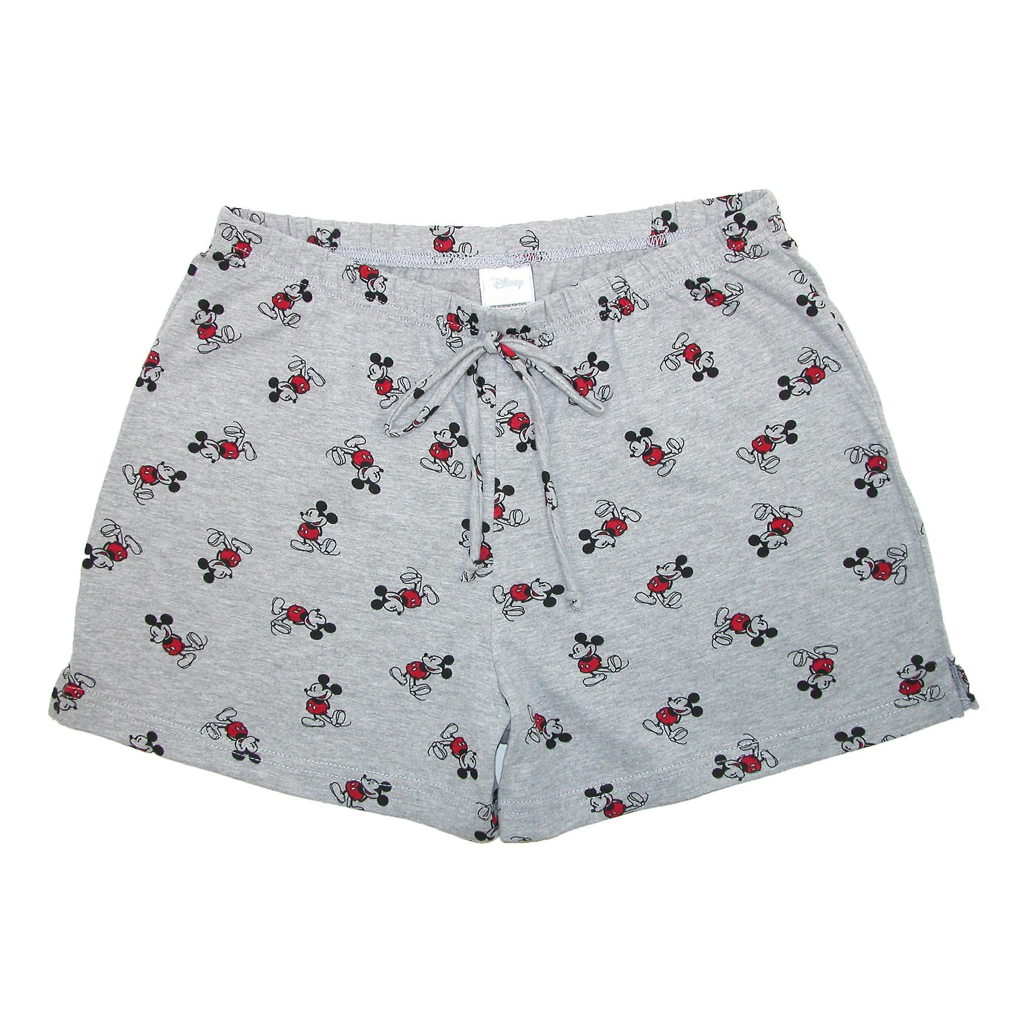 Disney Mickey Mouse Pajama Shorts Grey Small