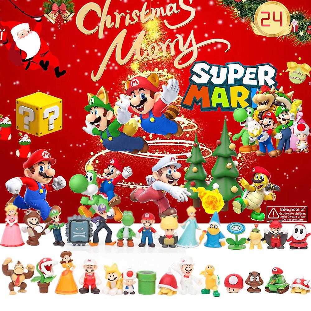 Waytogo Super Mario Game Theme Cartoon Characters 24 Days Advent Calendar Christmas Surprise Blind Box Kids Children Gift