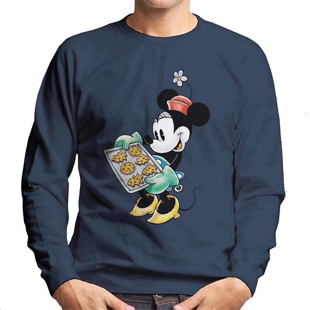 Disney Christmas Minnie Mouse Festive Baking Men's Sweatshirt Navy Blue Medium