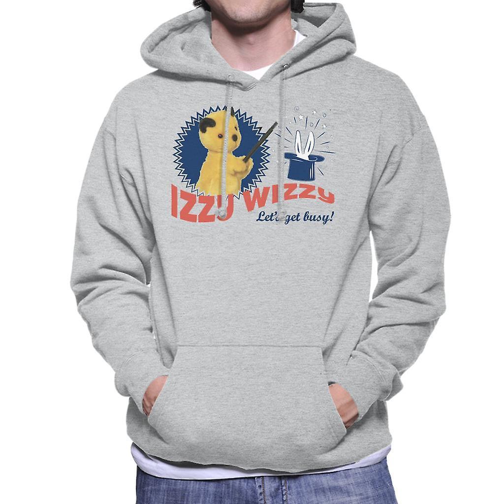 Sooty Retro Izzy Wizzy Let's Get Busy Men's Hooded Sweatshirt Heather Grey XX-Large