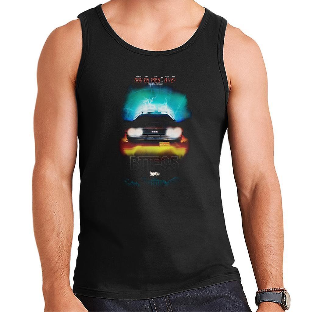 Back to the Future Delorean Headlights Design Men's Vest Black Large