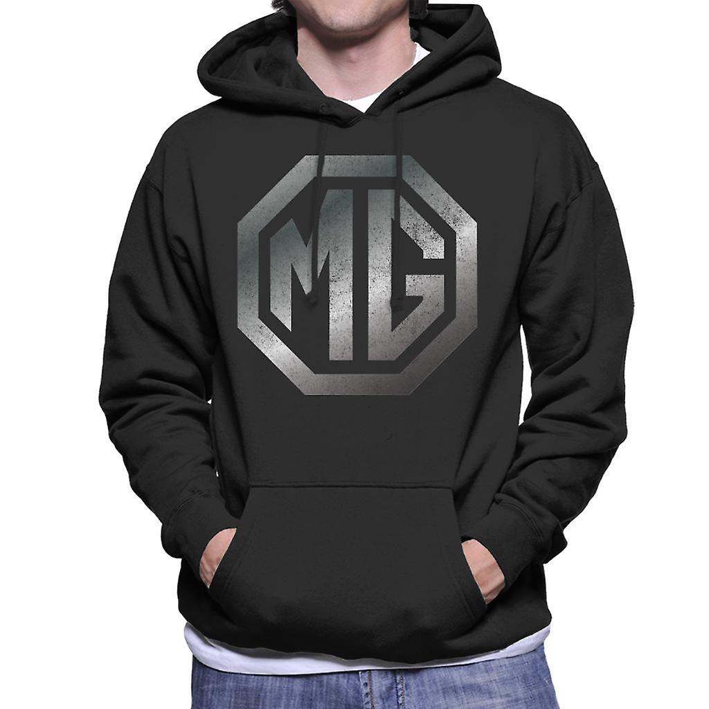 MG Chrome Logo British Motor Heritage Men's Hooded Sweatshirt Black X-Large