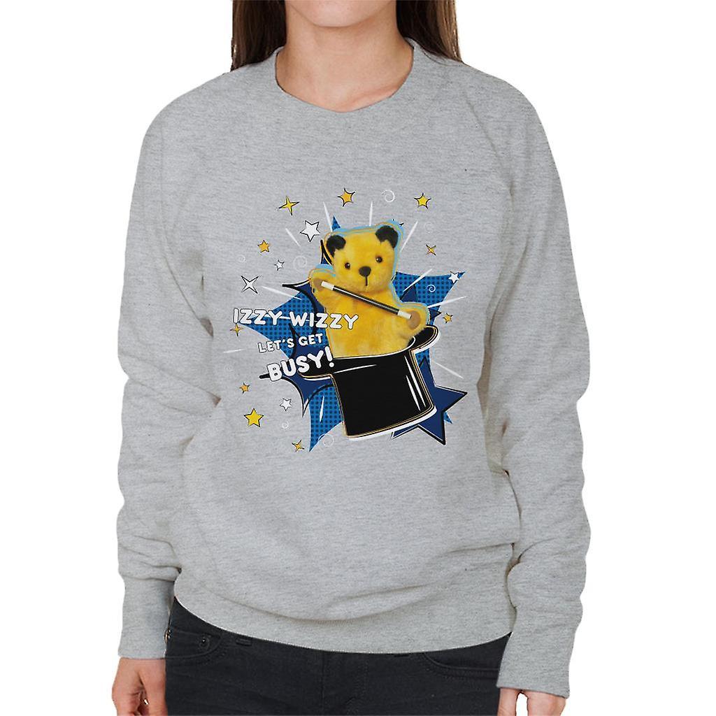 Sooty Top Hat Izzy Wizzy Let's Get Busy Women's Sweatshirt Heather Grey XX-Large