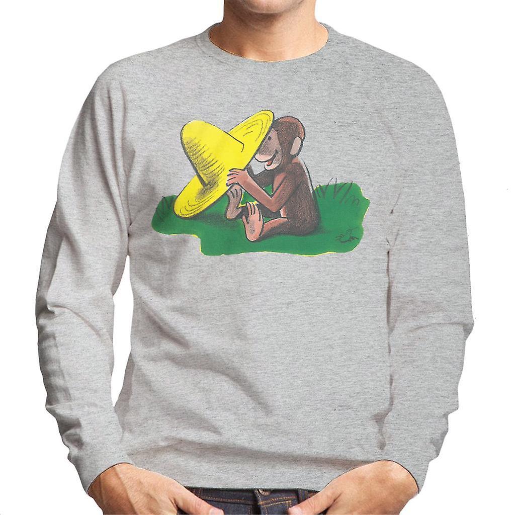 Curious George Yellow Hat Men's Sweatshirt Heather Grey XX-Large