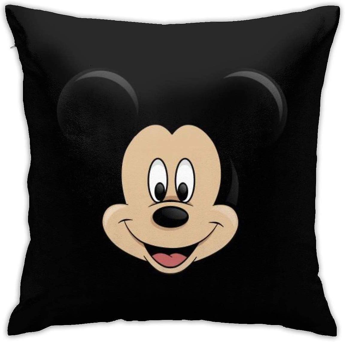 Kerota Pillowcase Mickey Mouse Head Decorative Throw Pillow Covers Cushion Cover For Home Sofa (45x45cm)