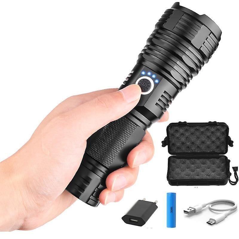 Slowmoose Most Powerful Led Flashlight -rechargeable Usb Zoomable Torch Package I