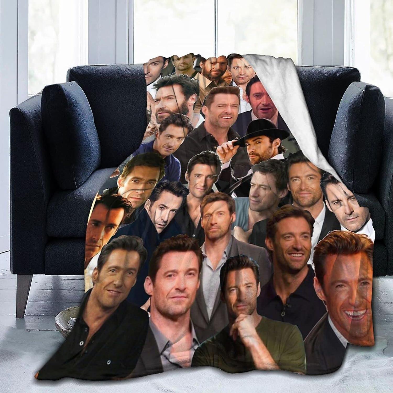 Kerota Hugh Actor Jackman Throw Blanket,Ultra Soft Flannel Fleece Lightweight Throw Blankets Warm Air Conditioning Blanket For Couch Sofa Bed a2486..