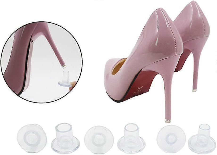 Uta 12 Pairs Fashion High Heels Clear Case, High Heel Heel Tip Replacement Shoe Protector transparent M