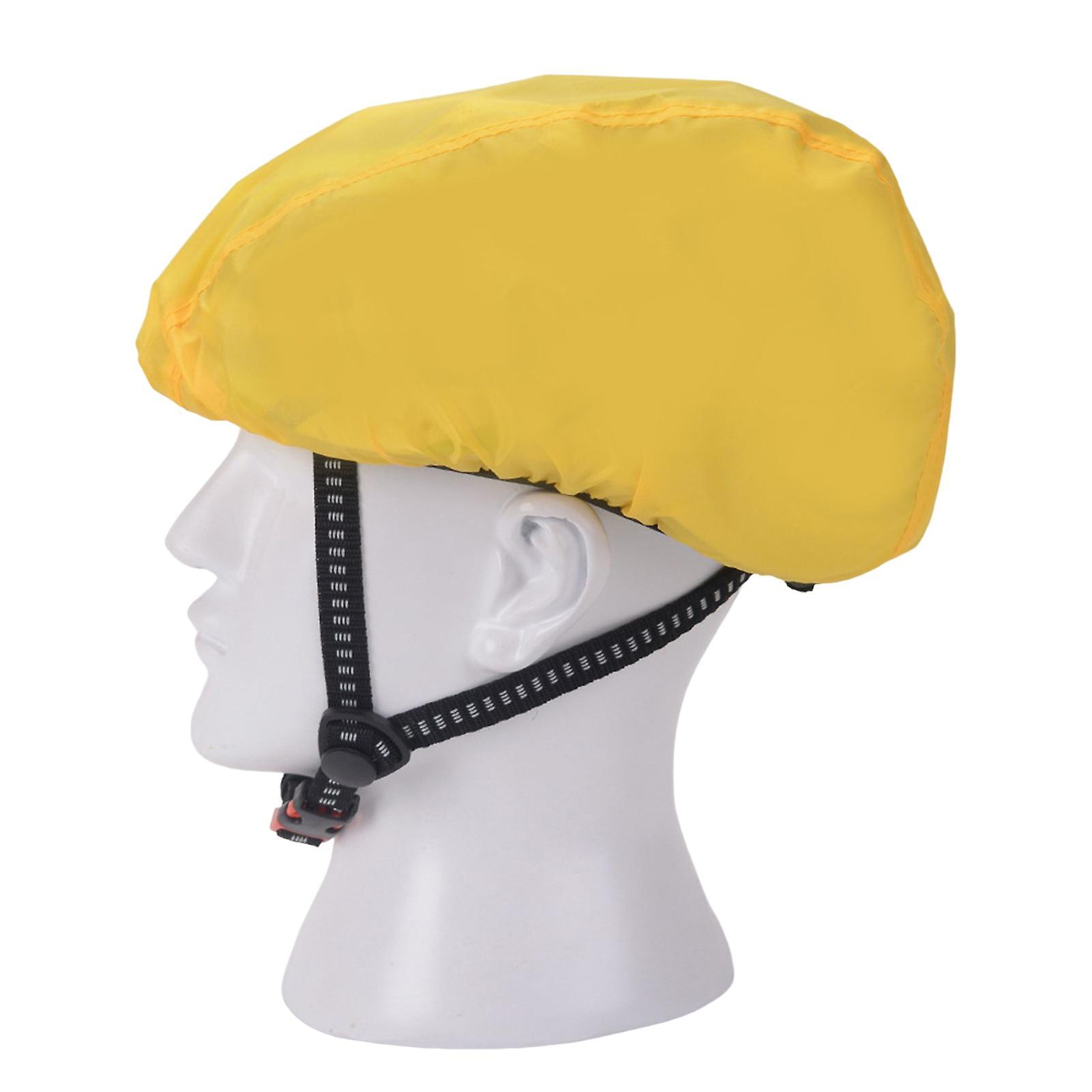 Naievear Reflective Helmet Dustproof Cover Waterproof Wear-resistant Solid Color Cycling Helmet Cover Cycling Equipment Yellow