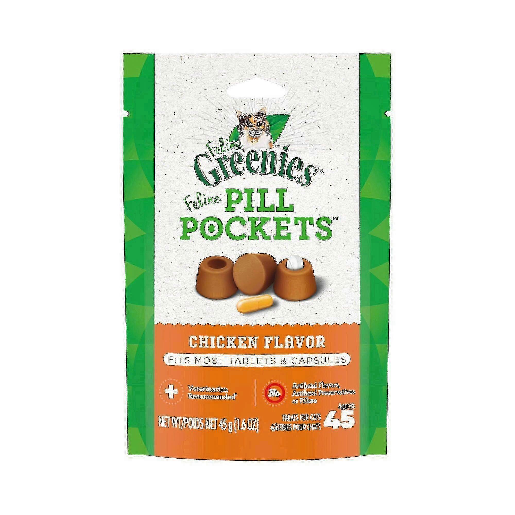 Feline Greenies Pill Pockets For Cats, Chicken Flavor, 1.6 Oz