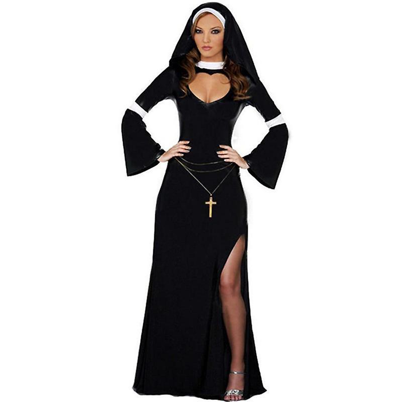 Halloween Costume Sexy Nun Costume - Naughty Halloween Fancy Nun Dress Costume For Women M