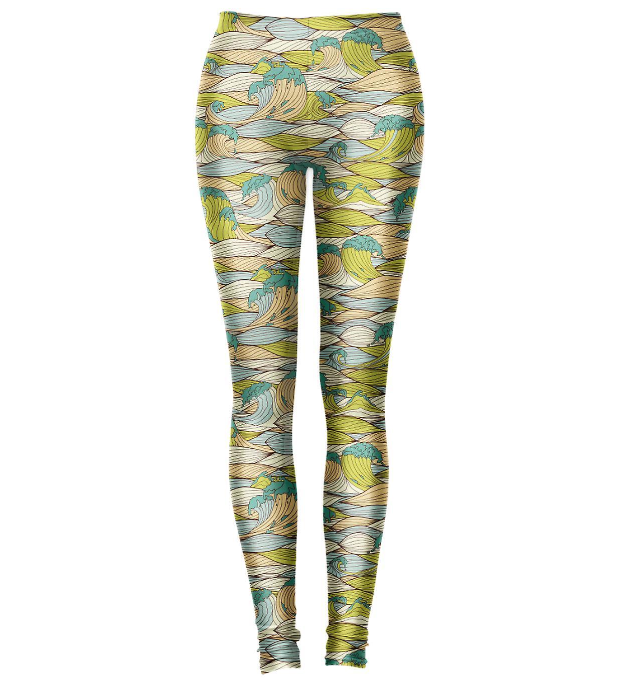 Mr Gugu & Miss Go Mr. Gugu Miss Go Green Waves leggings S