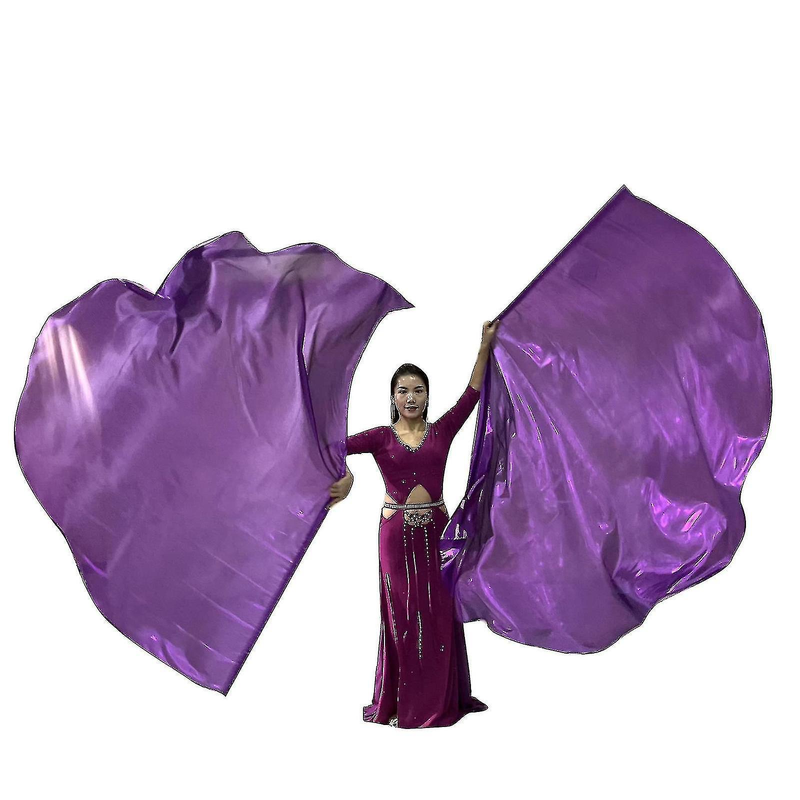 Winov Praise Dance Worship Banner Set Dance Props Church Performance Costume Fan0686 -CN-NEW Purple