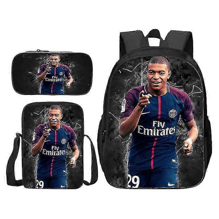 Wwxx Soccer Star Mbappe Children's Schoolbag Students Backpack/pen Bag/meal Bag Men And Women [XH] Only a pen bag