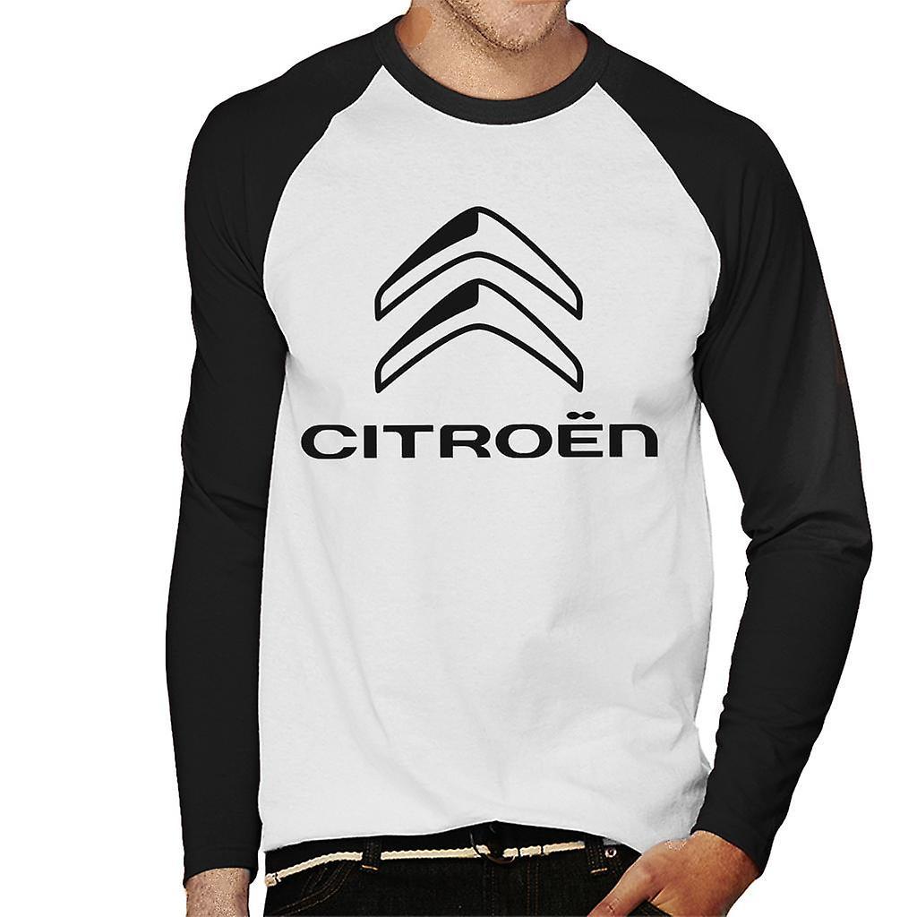 Citro�n Citroen 2016 Black Logo Men's Baseball Long Sleeved T-Shirt White/Black Small