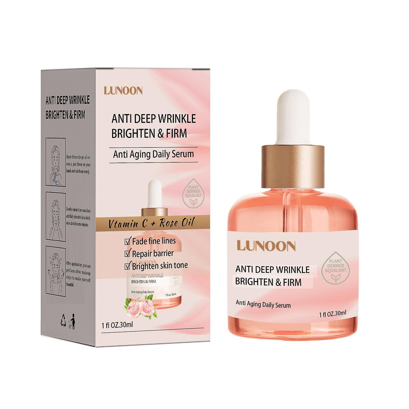 Fruushop Rose Oil Anti-aging Serum To  Wrinkles, Rose Oil Anti-aging Serum, Wrinkle Remover, Anti-aging Serum 30ml Pink