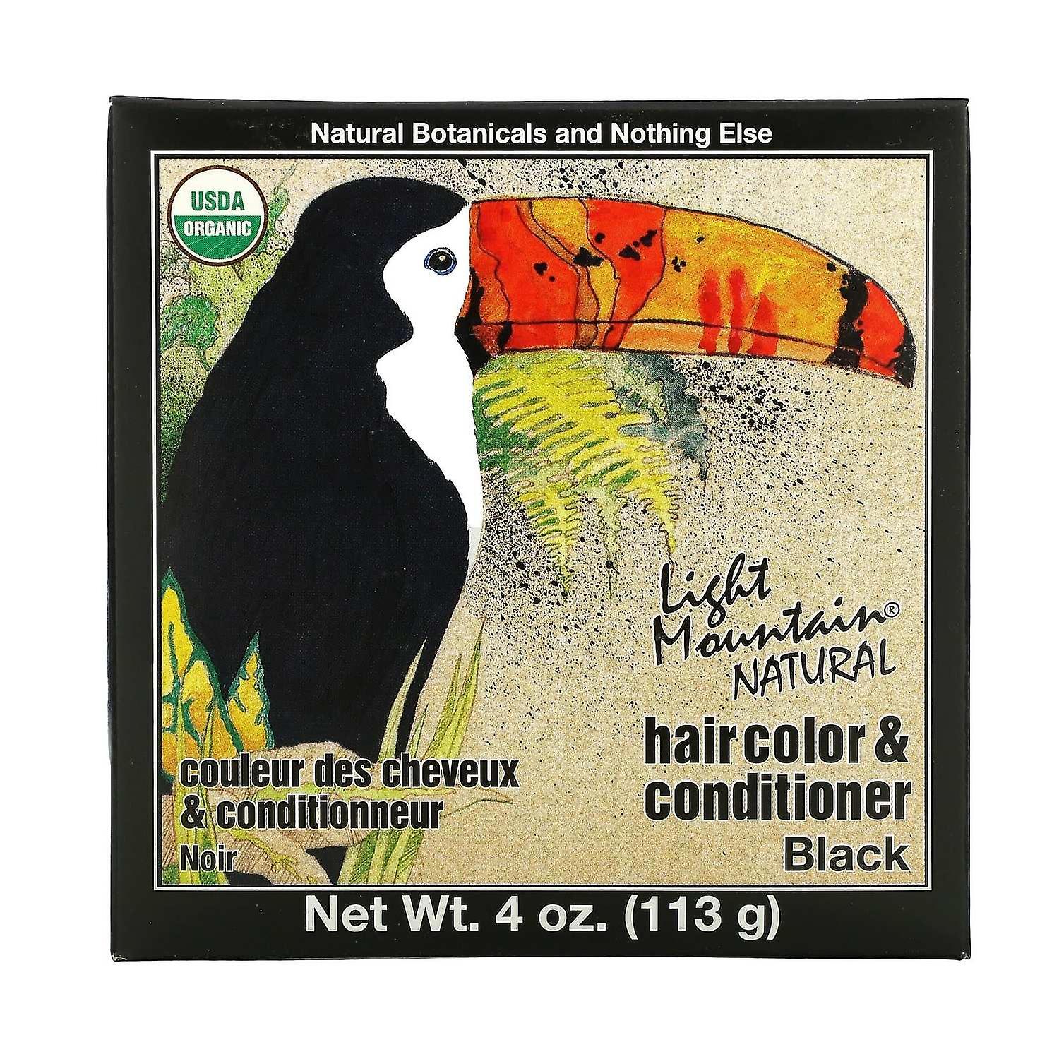 Light Mountain, Natural Hair Color & Conditioner, Black, 4 oz (113 g)