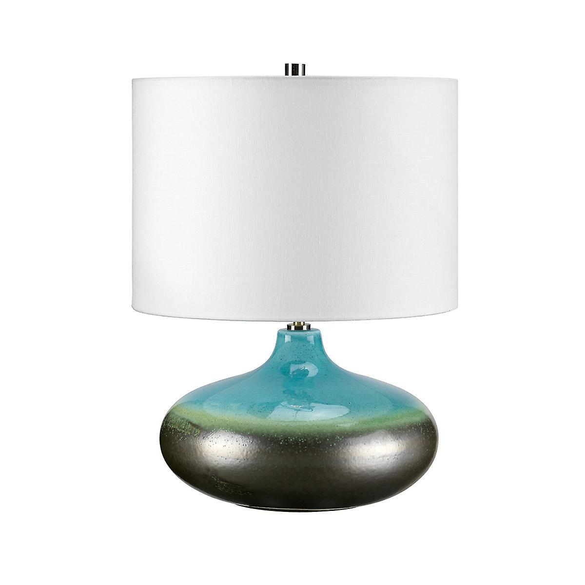 Laguna 1 Light Small Table Lamp Graphite Turquoise E27