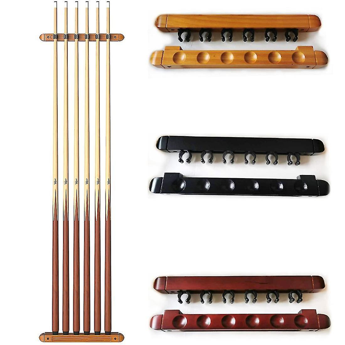 Zekai Billiard Cue Rack Wall Mounted Hanging Cue Room Accessories Original wood colour