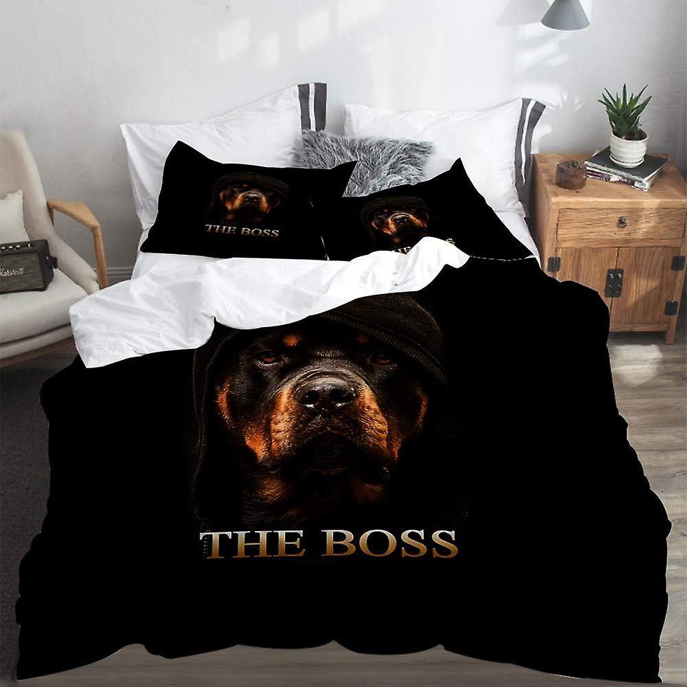 Kerota Adult bedding set, duvet cover, Rottweiler? THE? Boss, Duvet Cover + Pillowcases 135*200 CM Single135x200cm