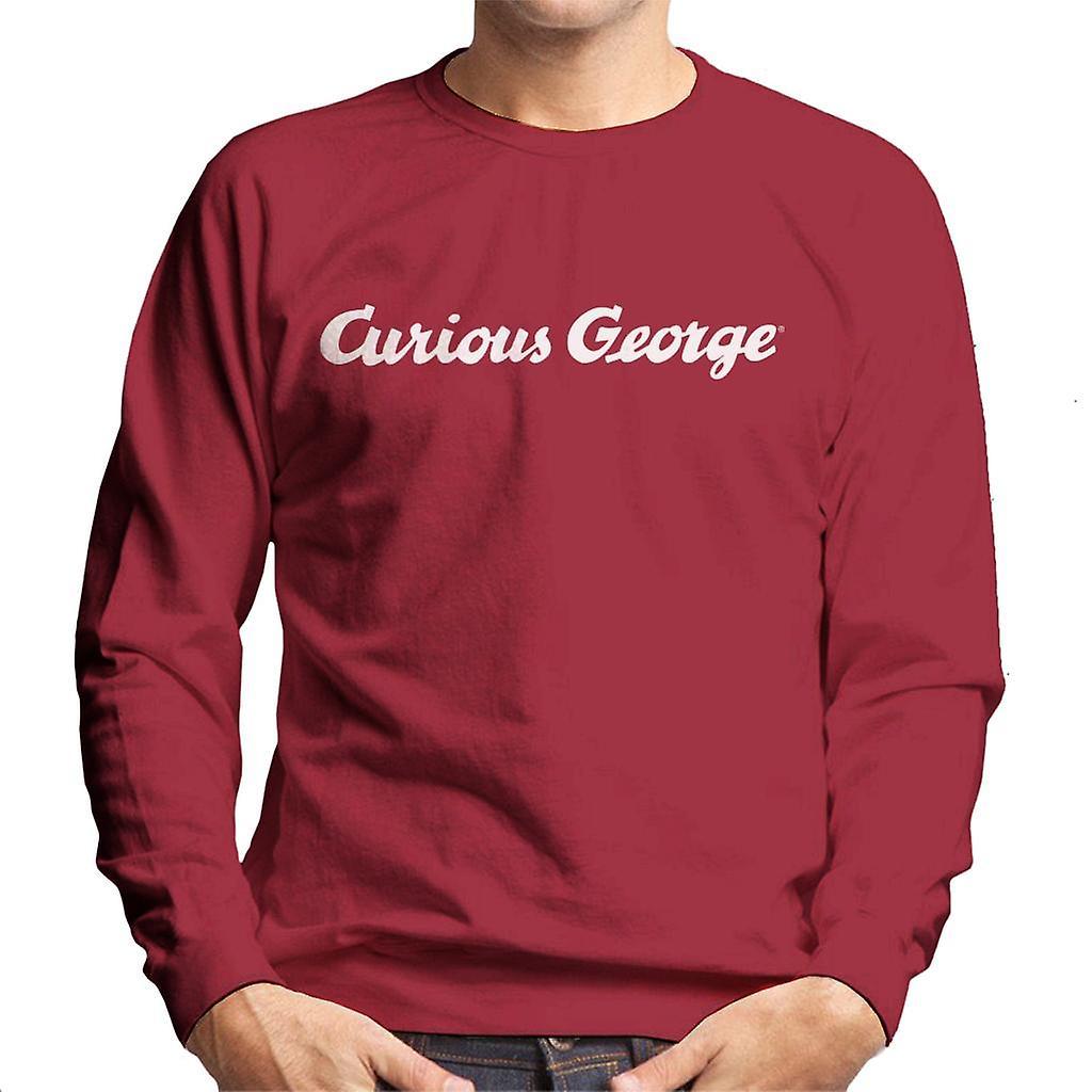 Curious George Line Logo Men's Sweatshirt Cherry Red Large