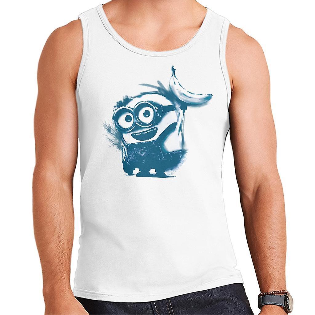 Despicable Me Bob The Minion Banana Art Men's Vest White Medium