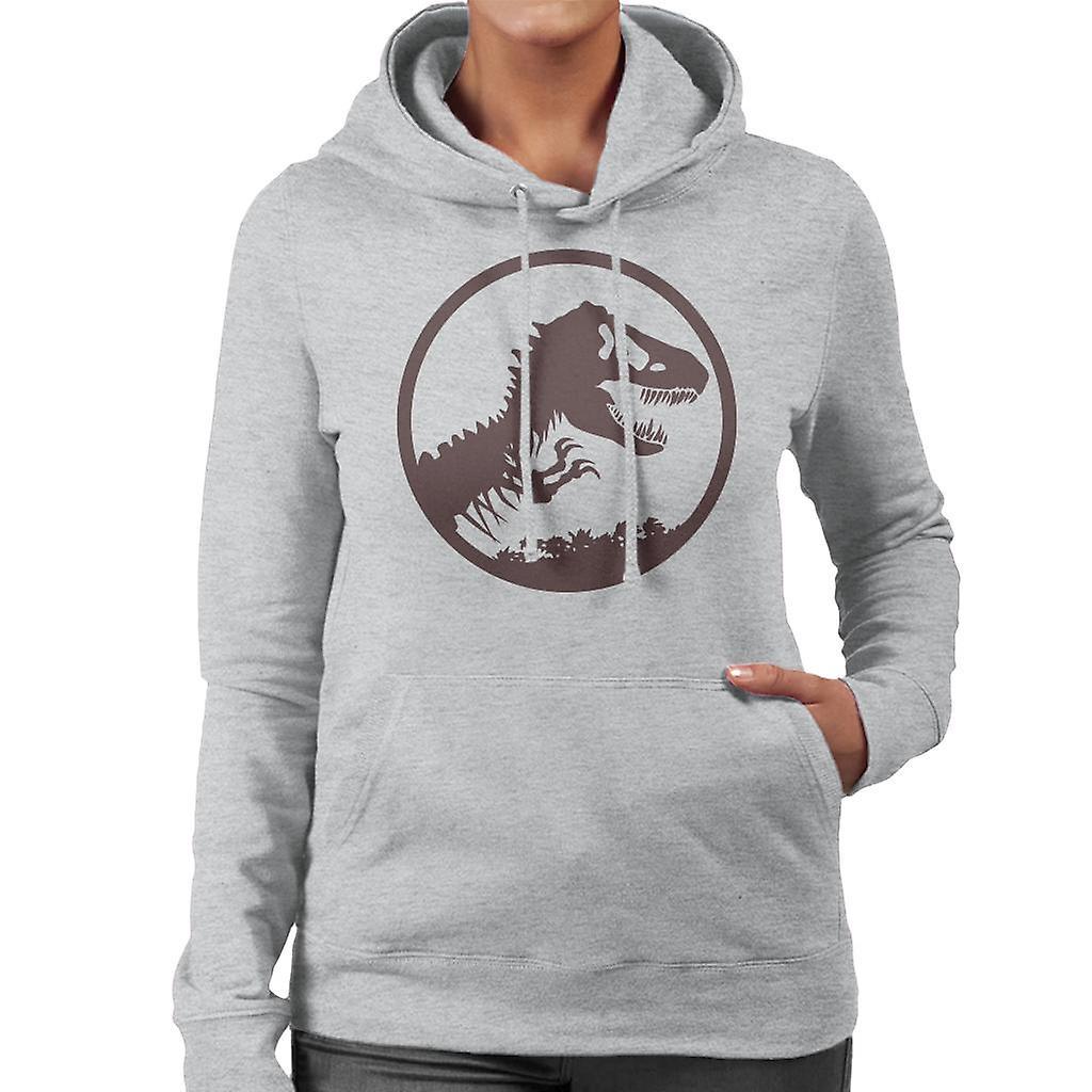 Jurassic Park T Rex Skeleton Icon Women's Hooded Sweatshirt Heather Grey Large