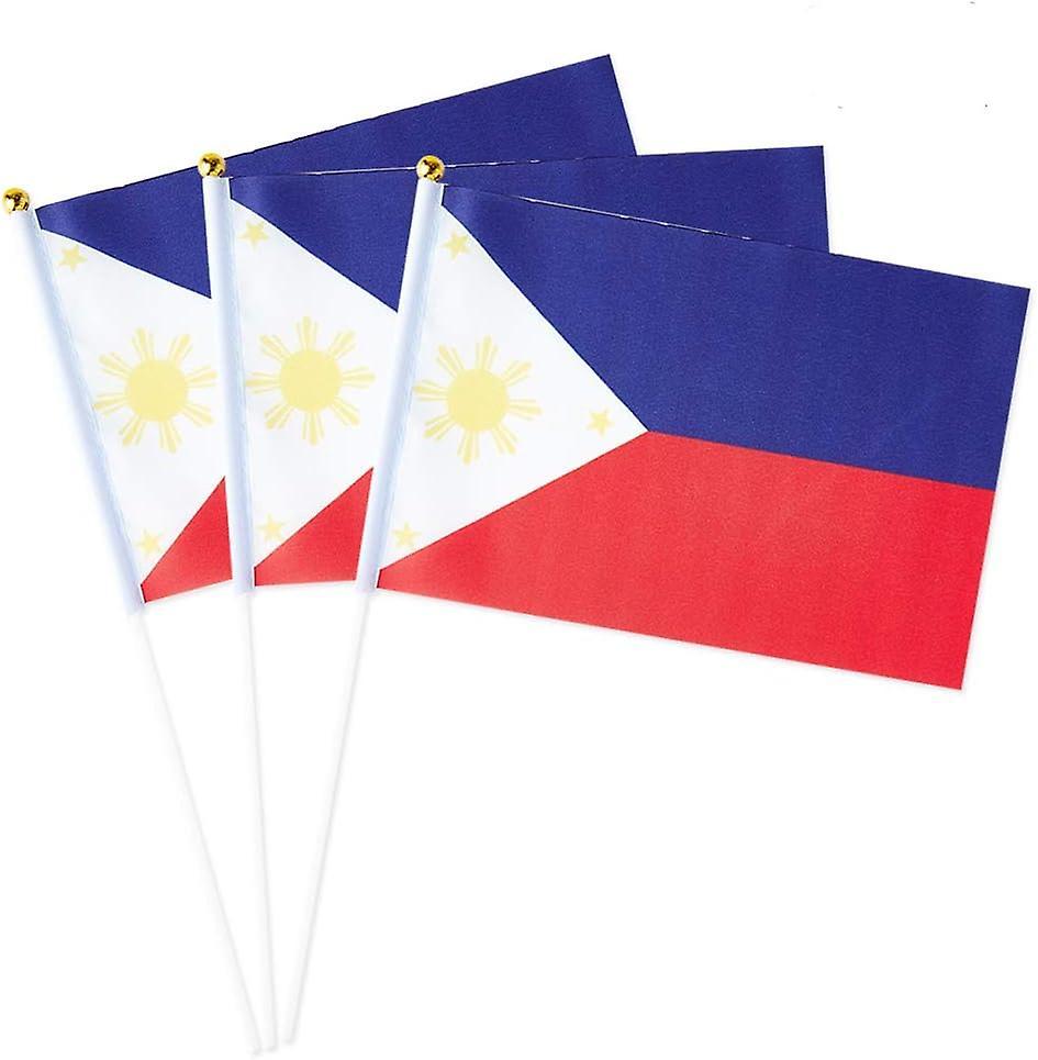 Get It Philippines Flag Filipino Small Stick Mini Hand Held Flags Decorations 1 Dozen (12 pack)