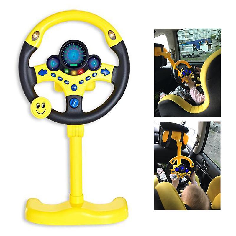 Tiuyii Electric Simulation Steering Wheel Toy With Sound Light Educational Car Toy