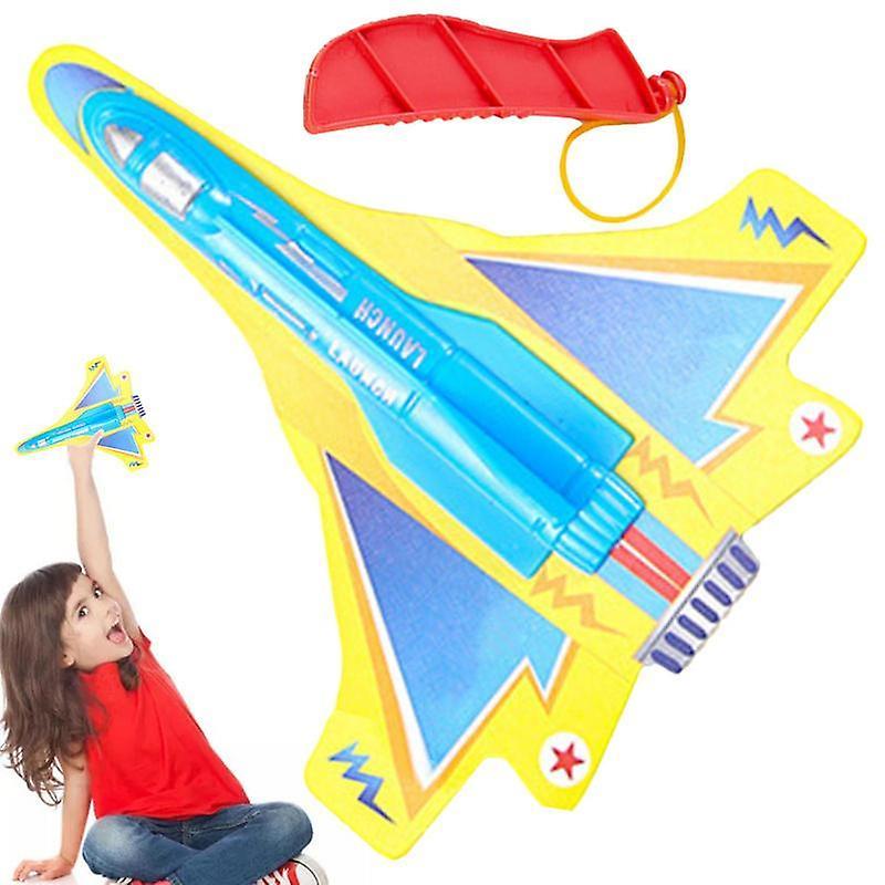 Htclv Airplanes For Boys Age 4-7 Catapult Glider Airplane Fun Outdoor Flying Toys Model Plane Toy With Launch Handle Birthday Gift