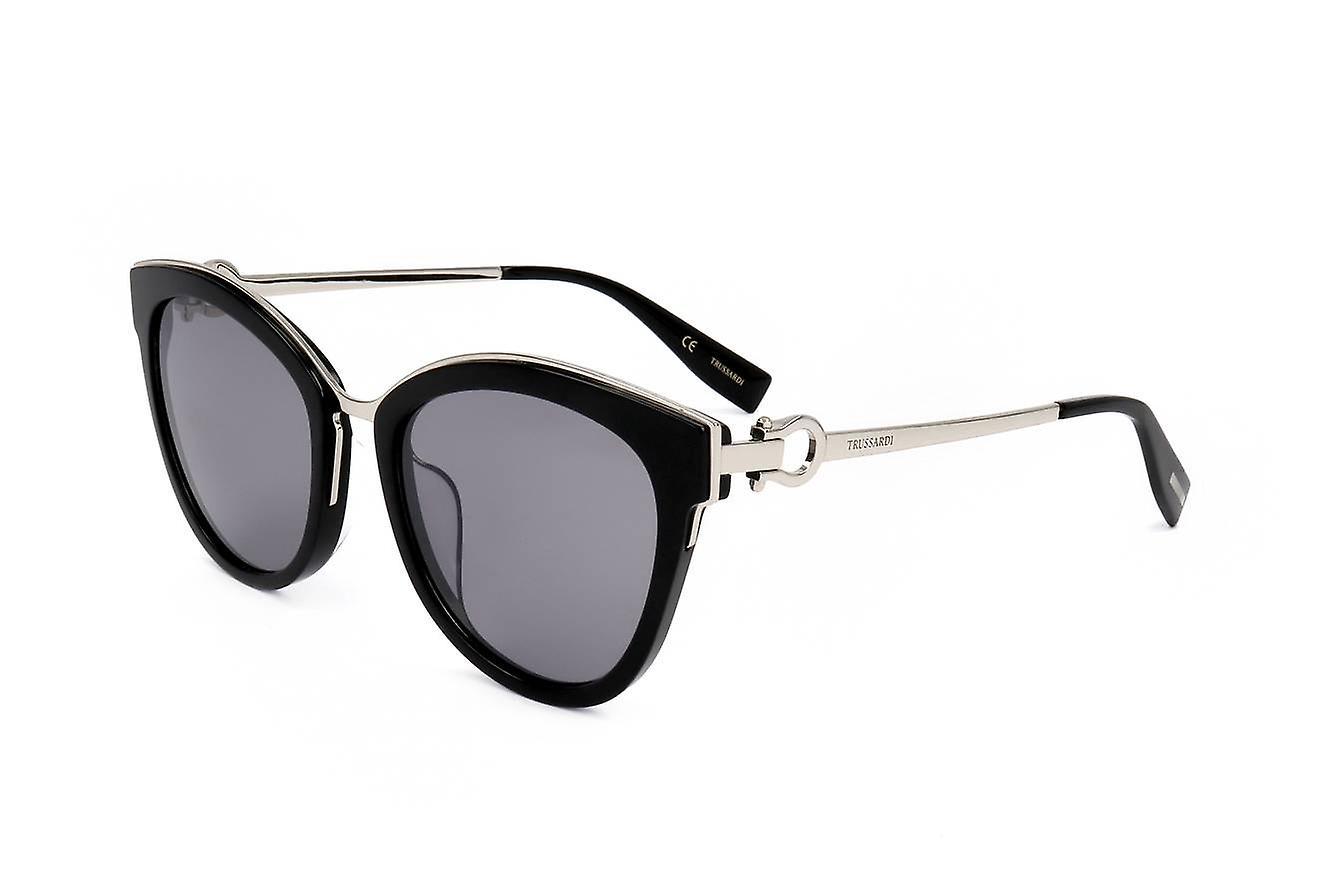 Sunglasses Trussardi STR321F 700R BLACK-PALLADIUM 55/21/145 WOMAN 55 mm