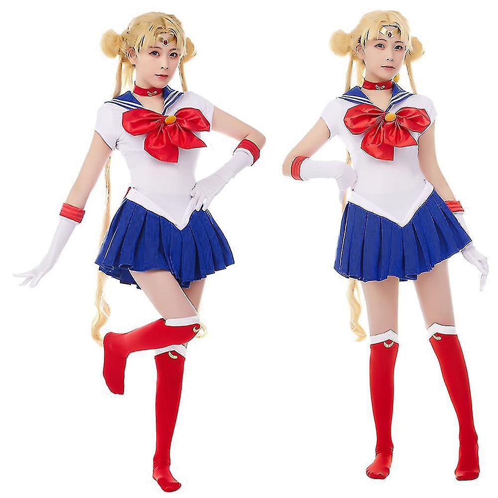 Sszfv Sailor Moon Tsukino Usagi Costume Outfit Women Sailor Moon Cosplay Japanese Girls Uniform Masquerade Fancy Dress XL