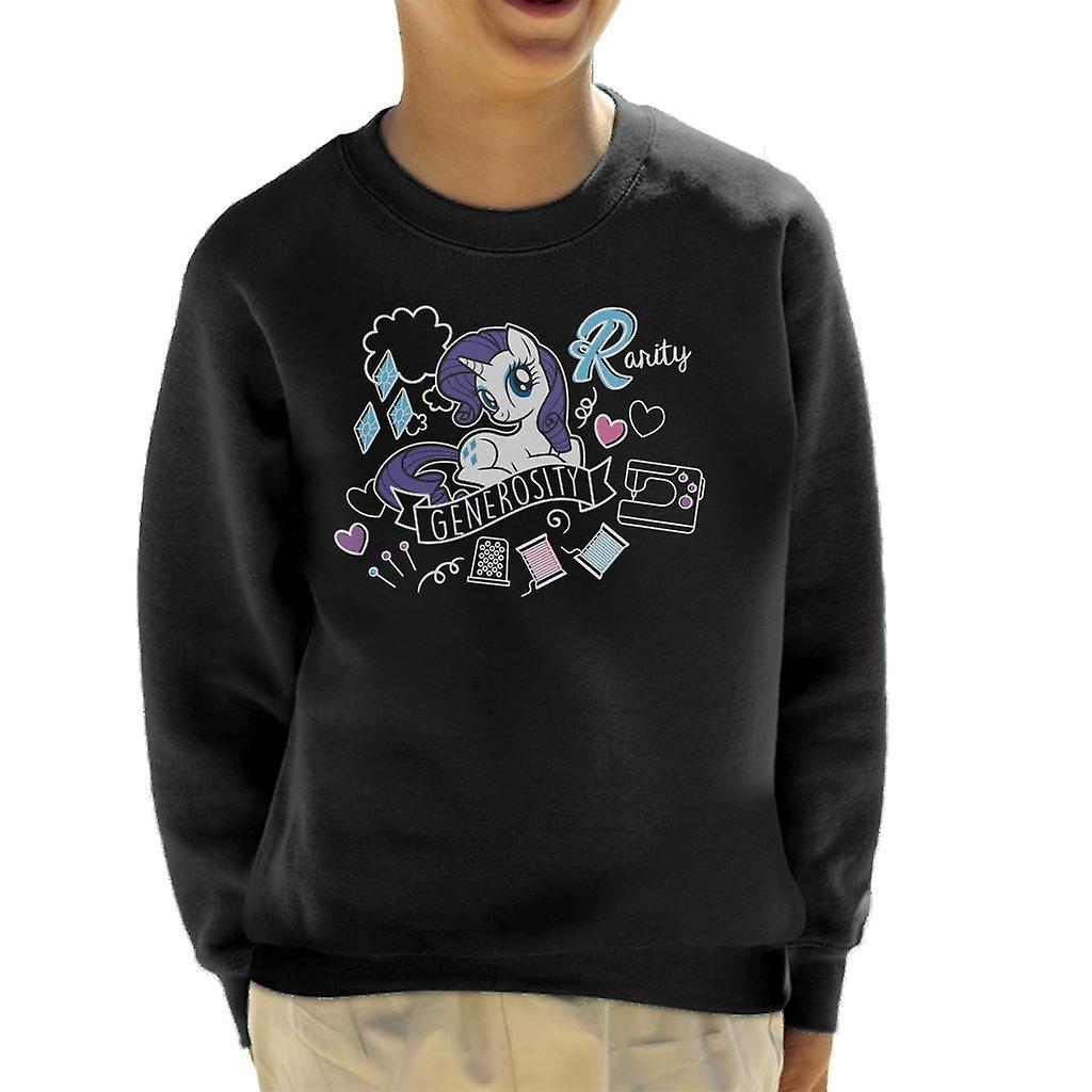 My Little Pony Rarity Full Of Generosity Kid's Sweatshirt Black Medium (7-8 yrs)