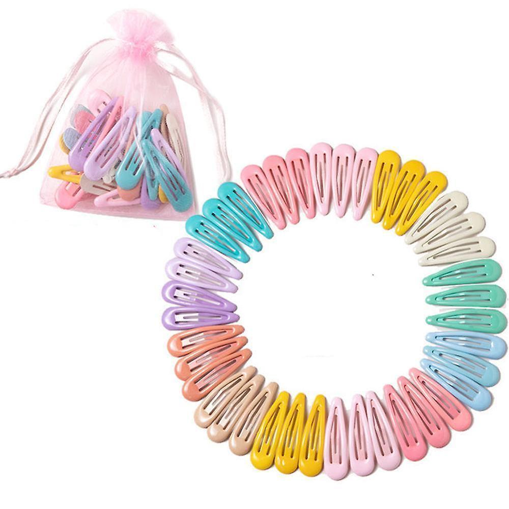 Slowmoose Snap Hair Clips Pins - Color Metal Barrettes, Styling Accessories Light Color(40Pcs)