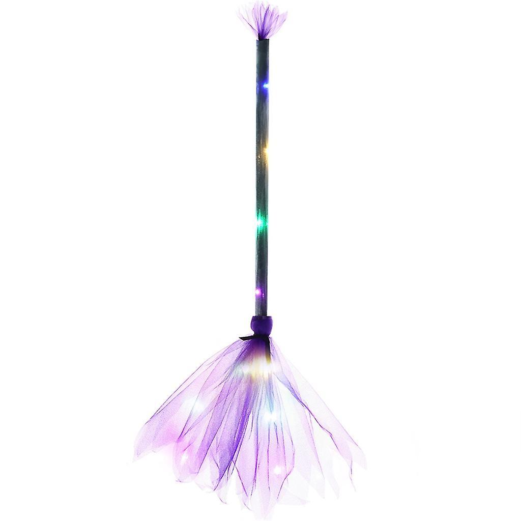 unbrand Halloween Led Broomsticks Witch Broom Household Festival Holiday Party Purple