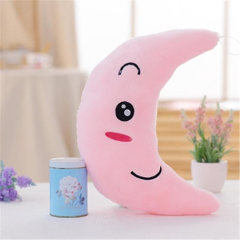 Slowmoose 34cm Soft Stuffed And Plush Glowing-led Light Pillows For Decor moon pink