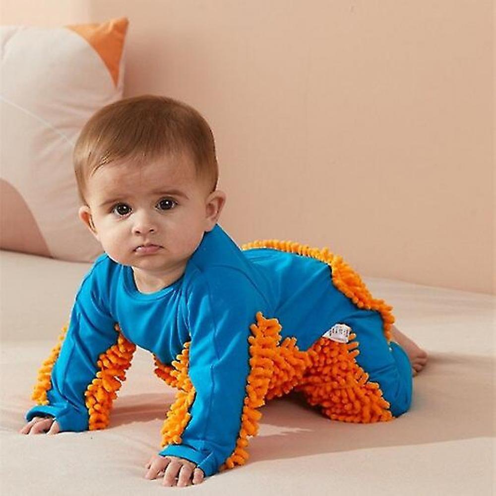 Hgxs Baby Mop Romper Outfit Unisex Boy Girl Polishes Floors Cleaning Mop Suit Autumn Winter Kids Crawling Toddler Jumpsuit QV[ 12M D