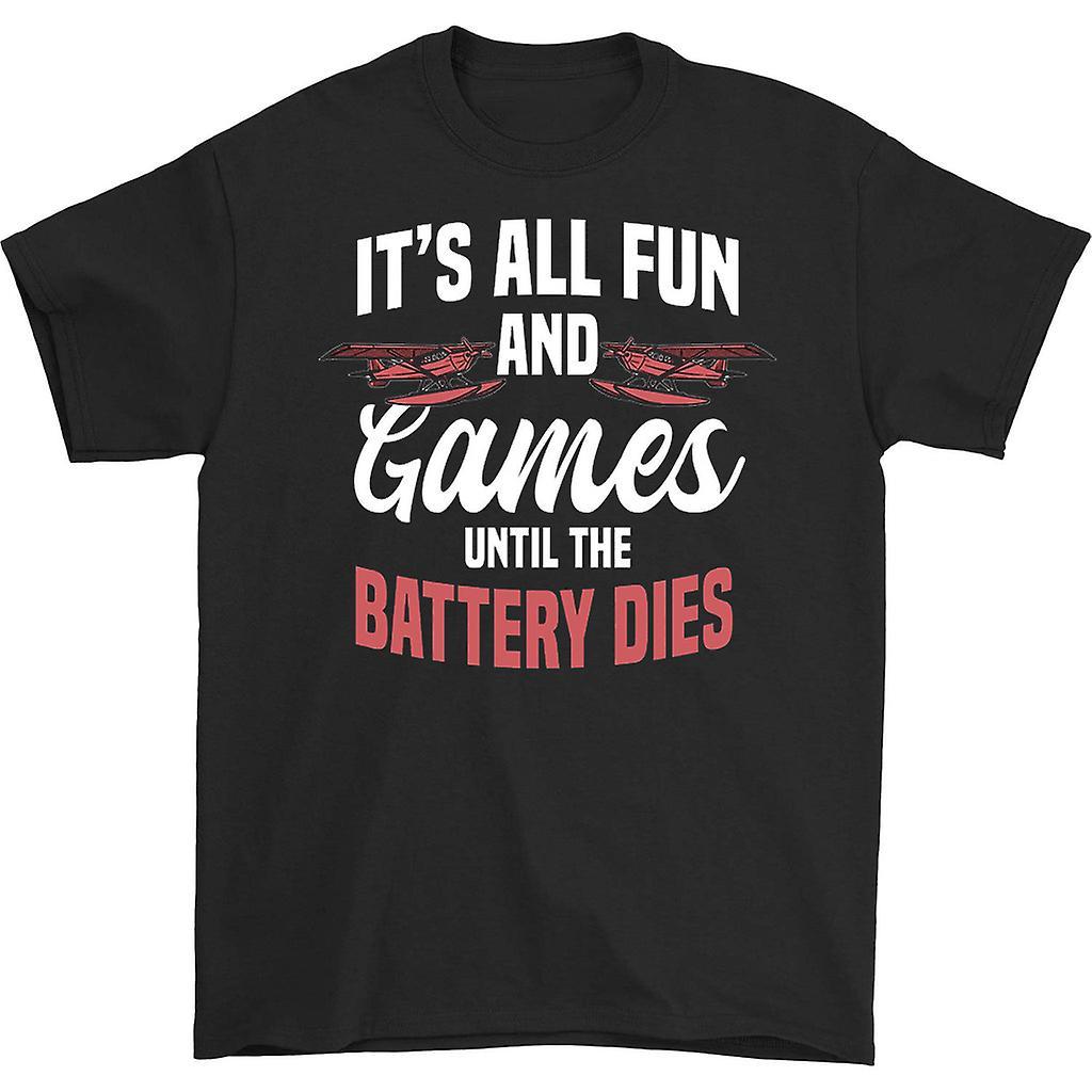 HISHARK It's all fun and games until the battery dies t-shirt black M