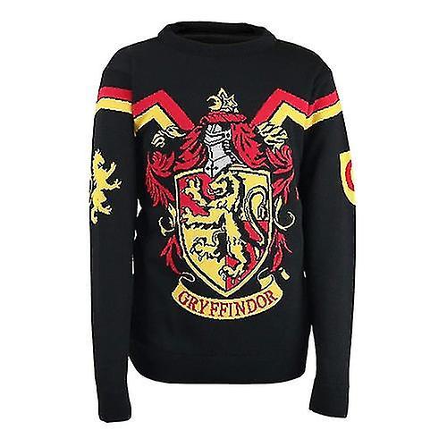 Harry Potter Unisex Adult Gryffindor Christmas Jumper Black/Red/Yellow M