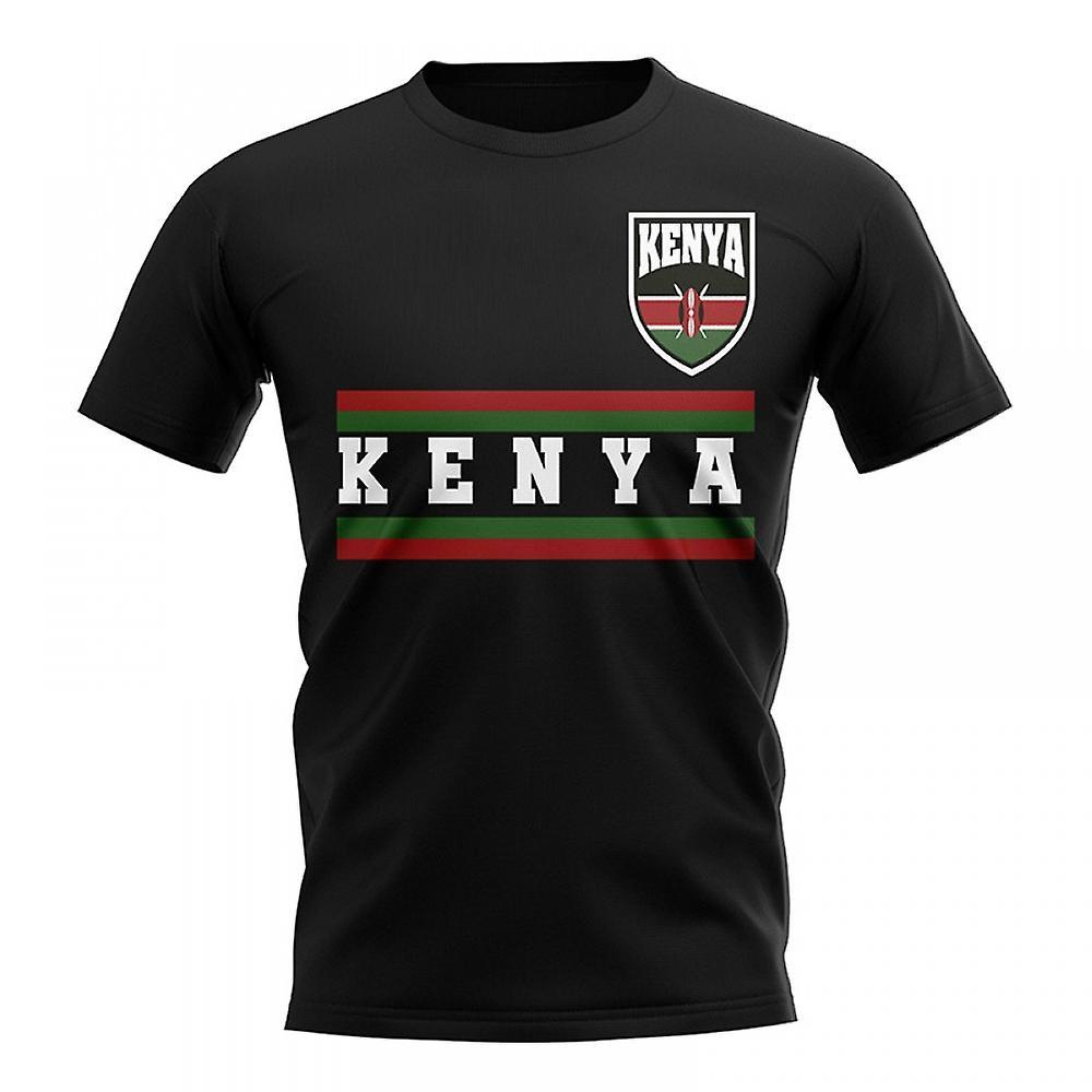 UKSoccerShop Kenya Core Football Country T-Shirt (Black) Large (42-44 inch)