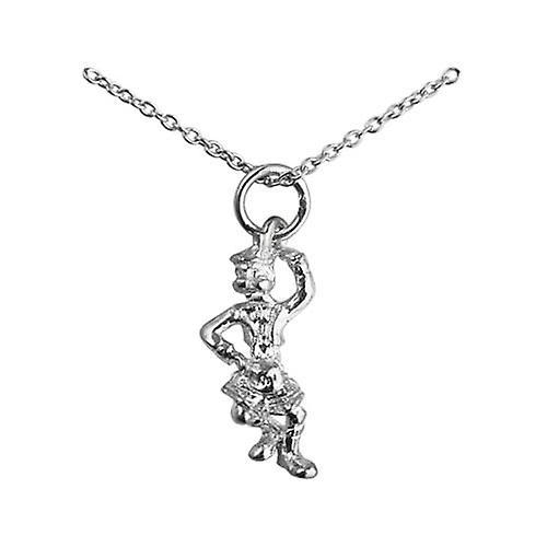 British Jewellery Workshops Silver 19x9mm Scottish Dancer Pendant with a rolo Chain 16 inches Only Suitable for Children