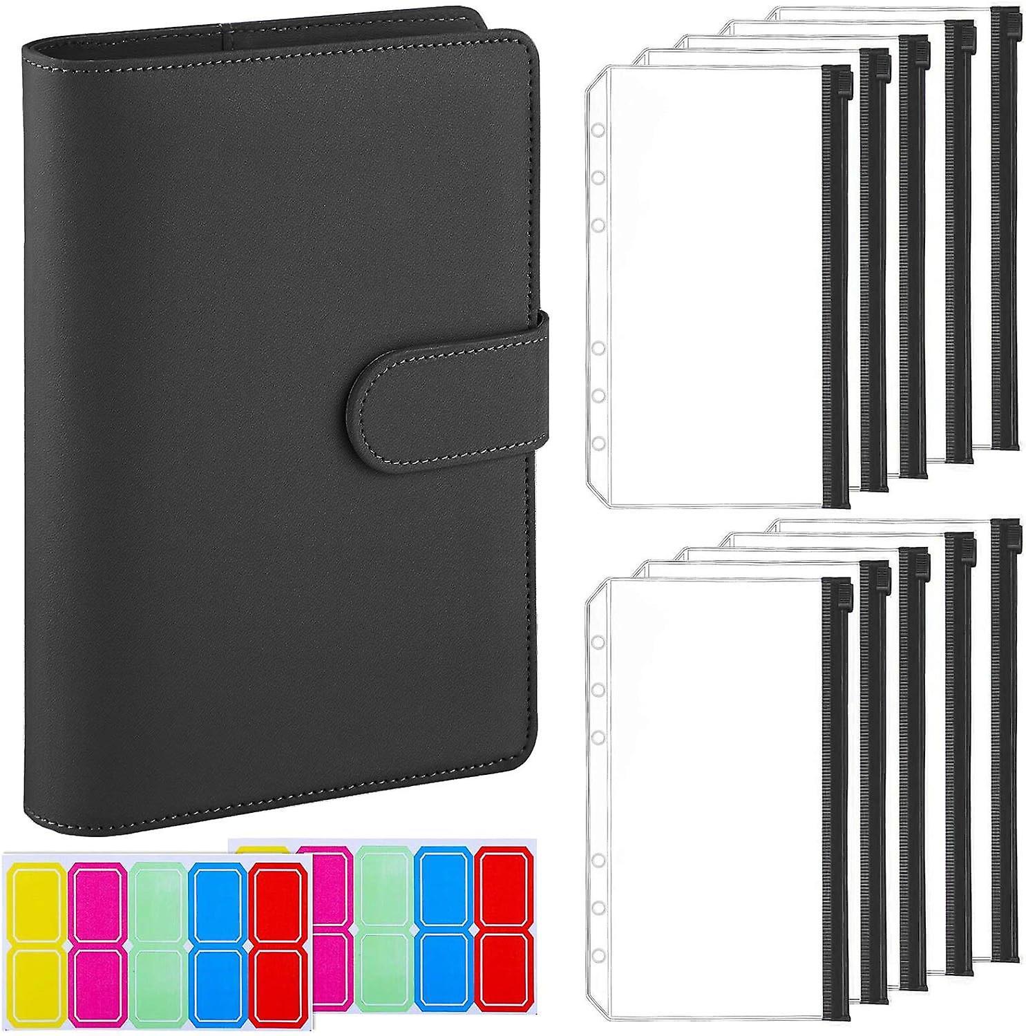 Veny A5 Pu Leather Budget Binder - 6 Ring Cover For Budget Planner (black)