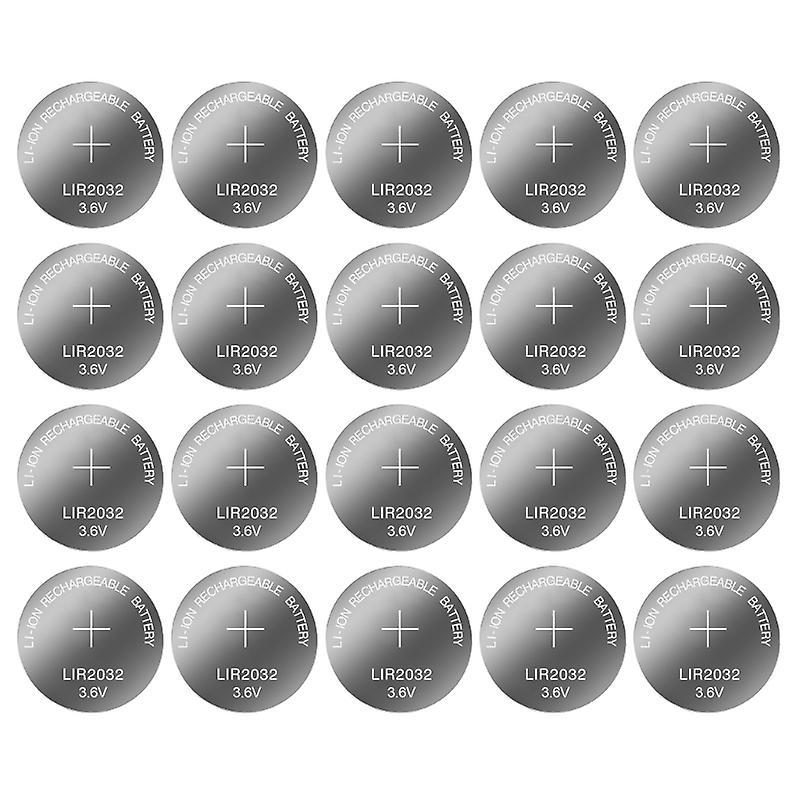 Unbrand Lir2032 Batteries Lir 2032 Button Cell Rechargeable Battery Replace For Cr2032 20 pieces