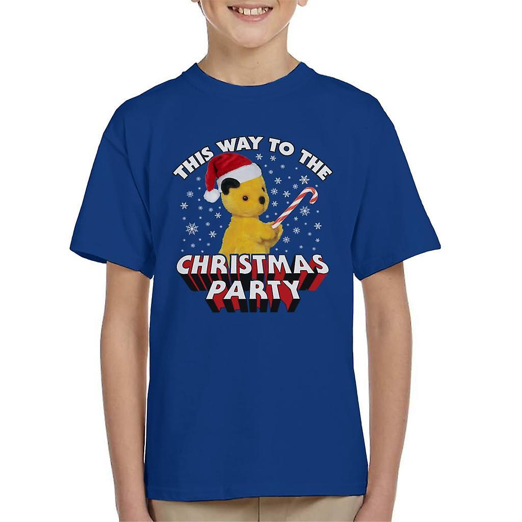 Sooty Christmas This Way To The Christmas Party Kid's T-Shirt Royal Blue Small (5-6 yrs)