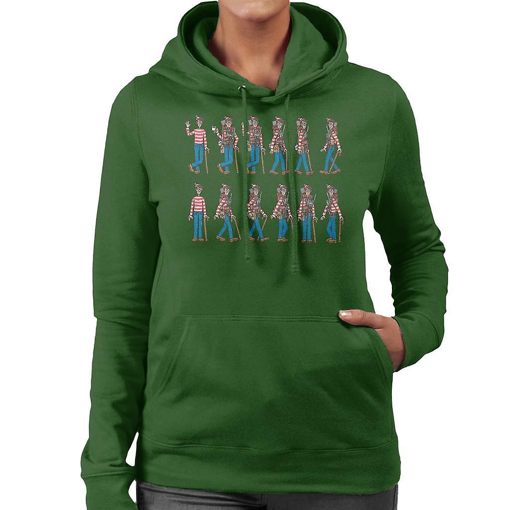 Wheres Wally Where's Wally Ready To Travel Women's Hooded Sweatshirt Bottle Green XX-Large