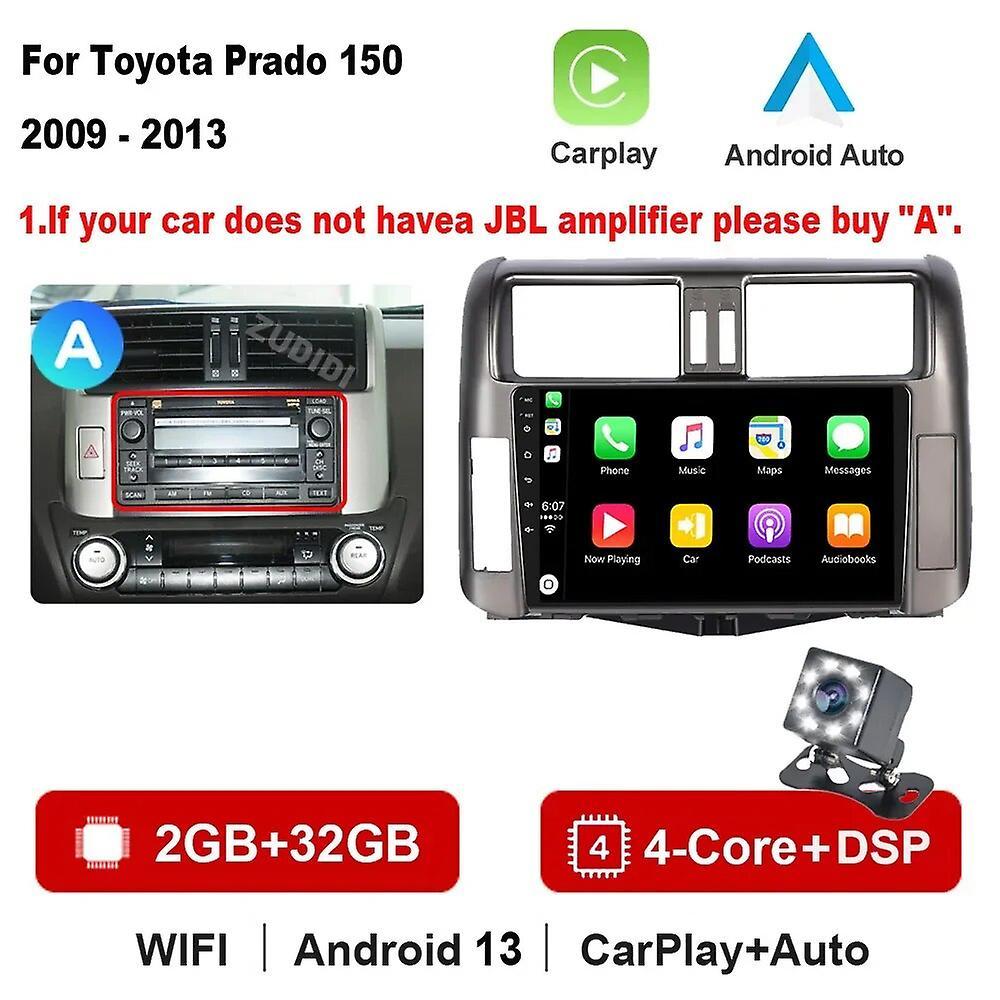 Redkid Android Auto Radio Multimedia For Toyota Land Cruiser Prado 150 2009-2013 Car Stereo Gps Navigation Carplay Player 2din Dvd A2G 32G Carplay