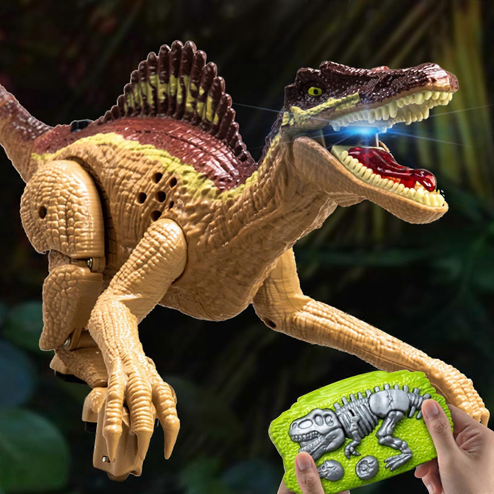 Kakanwo Spinosaurus Light RC Dinosaur Toy Jurassic Simulation Model Children'S Gift Electric Toy Clearance Brown Free Size