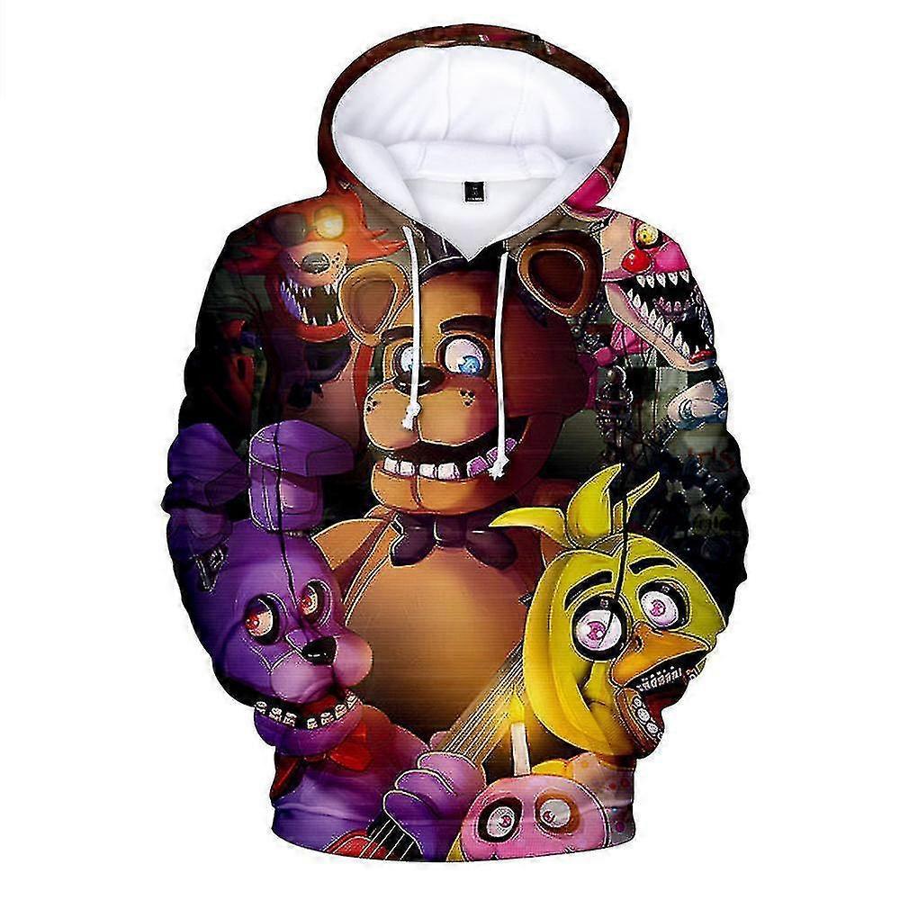 Unbrand Five Nights At Freddy's 3d Digital Print Hoodies Halloween Kids Unisex Fnaf Hooded Pullover Sweatshirt Jumper Tops WHBYV B 9-10 Years