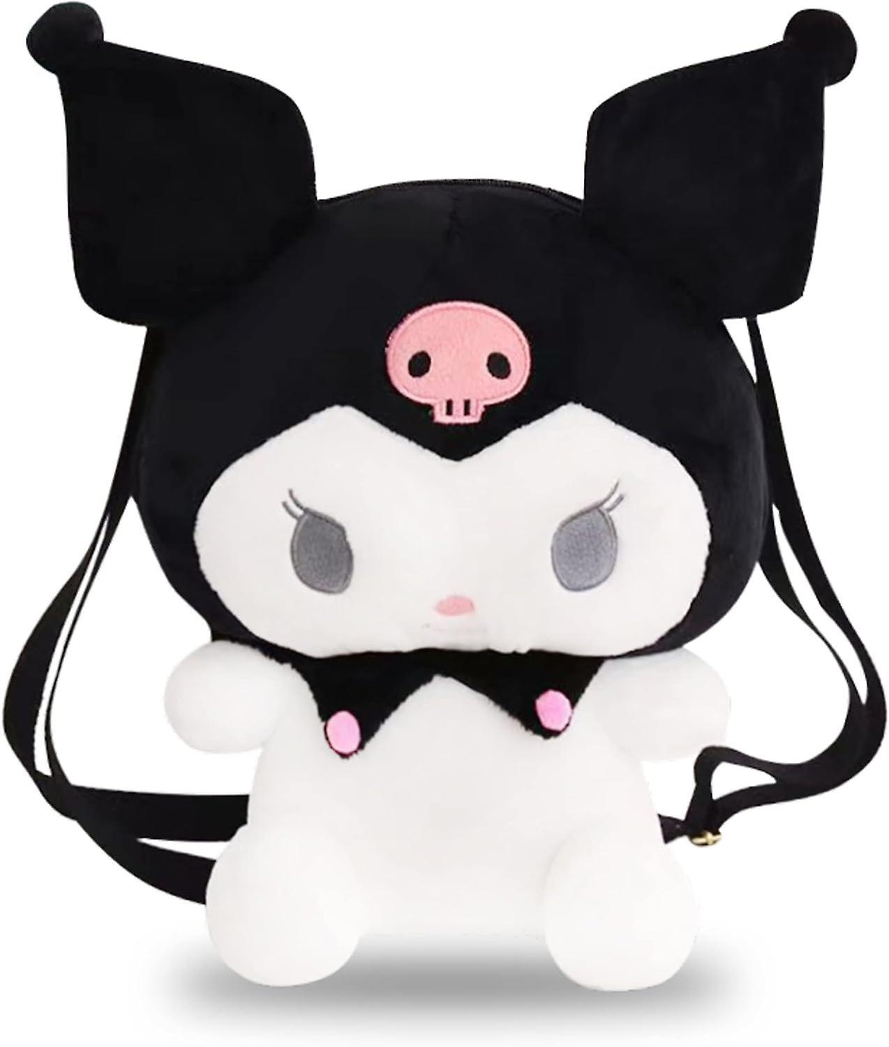 Heytea Anime Cartoon Kuromi Cute Plush Doll Backpack Kawaii Lolita JK Girls Bag Birthday Gifts Black