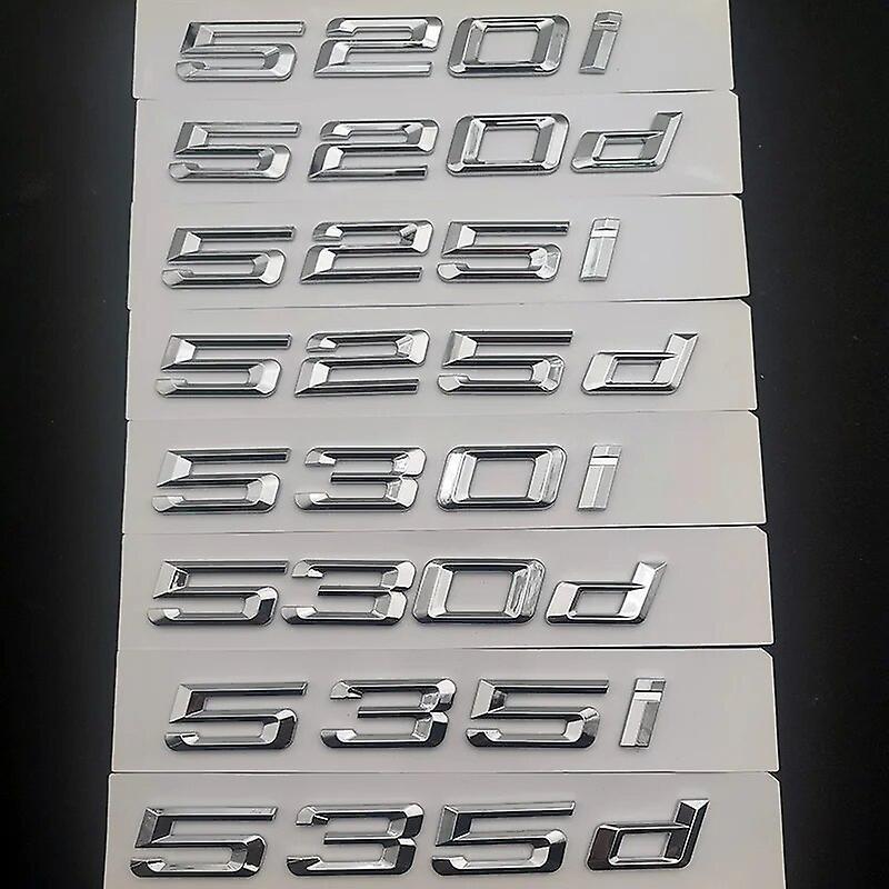 Hikig 3D Chrome Letters For Car Trunk BMW 520i 520d 530i 535i 535d 530d E60 E39 F10 Emblem Badge Logo Lettering Stickers Accessories